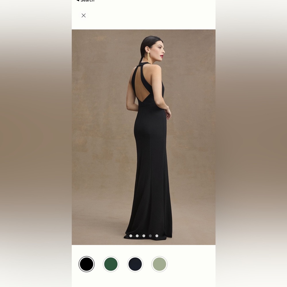 Anthropology BHLDN Montreal crepe maxi gown, black size 10- not altered